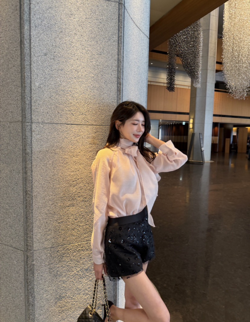 LAVIEU韓國代購女裝新品休閑職業時尚襯衫蕾絲衫雪紡圍巾LAVIEU襯衫/蕾絲衫