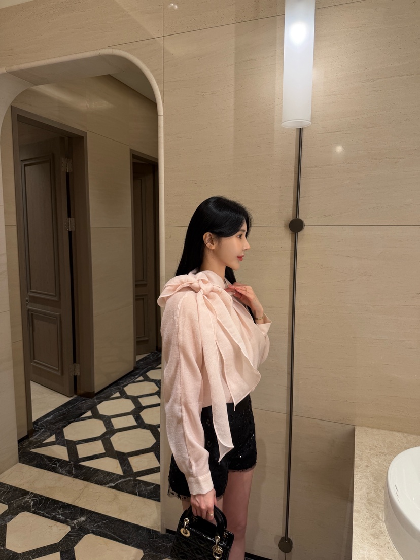 LAVIEU韓國代購女裝新品休閑職業時尚襯衫蕾絲衫雪紡圍巾LAVIEU襯衫/蕾絲衫