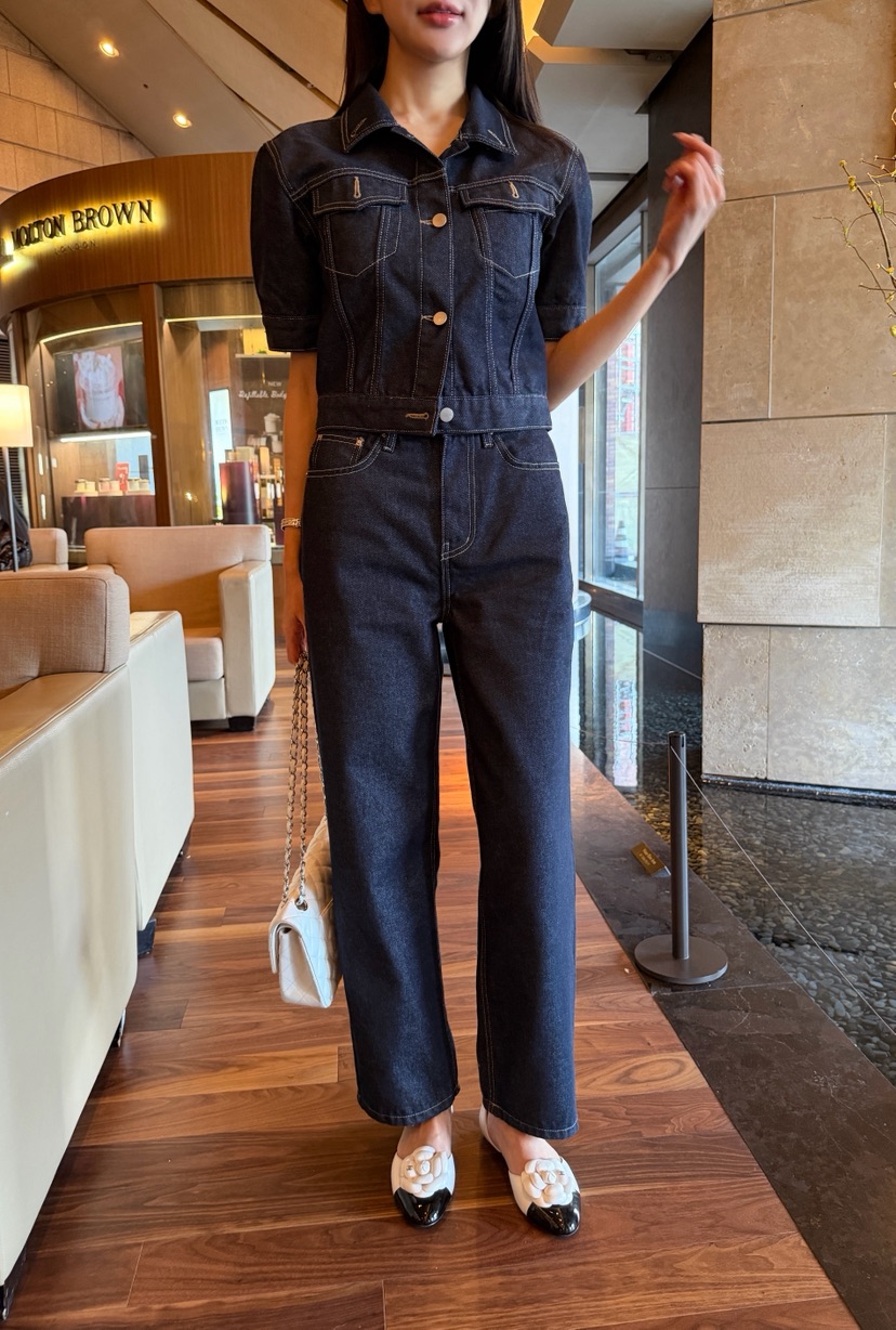 LAVIEU韓國代購女裝新品26春夏推薦休閑人氣牛仔褲不褪色LAVIEU牛仔褲圖色2