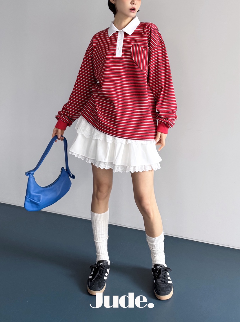 HEYJUDE韓國代購女裝新款熱賣推薦職業時尚26春夏長袖T恤HEYJUDE長袖T恤