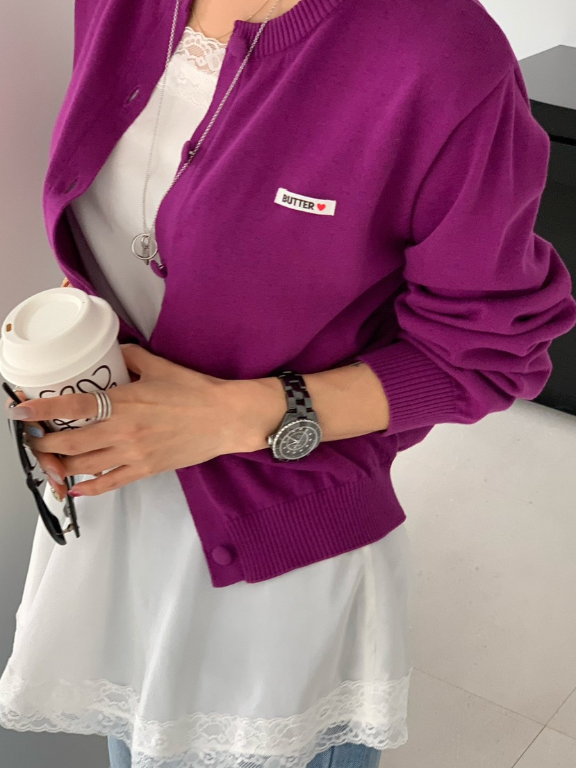 REVE CITE-L韓國東大門直郵女裝新品人氣針織衫奶油色開衫REVE CITE-L針織衫