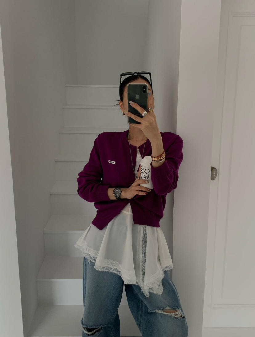 REVE CITE-L韓國東大門直郵女裝新品人氣針織衫奶油色開衫REVE CITE-L針織衫圖色4