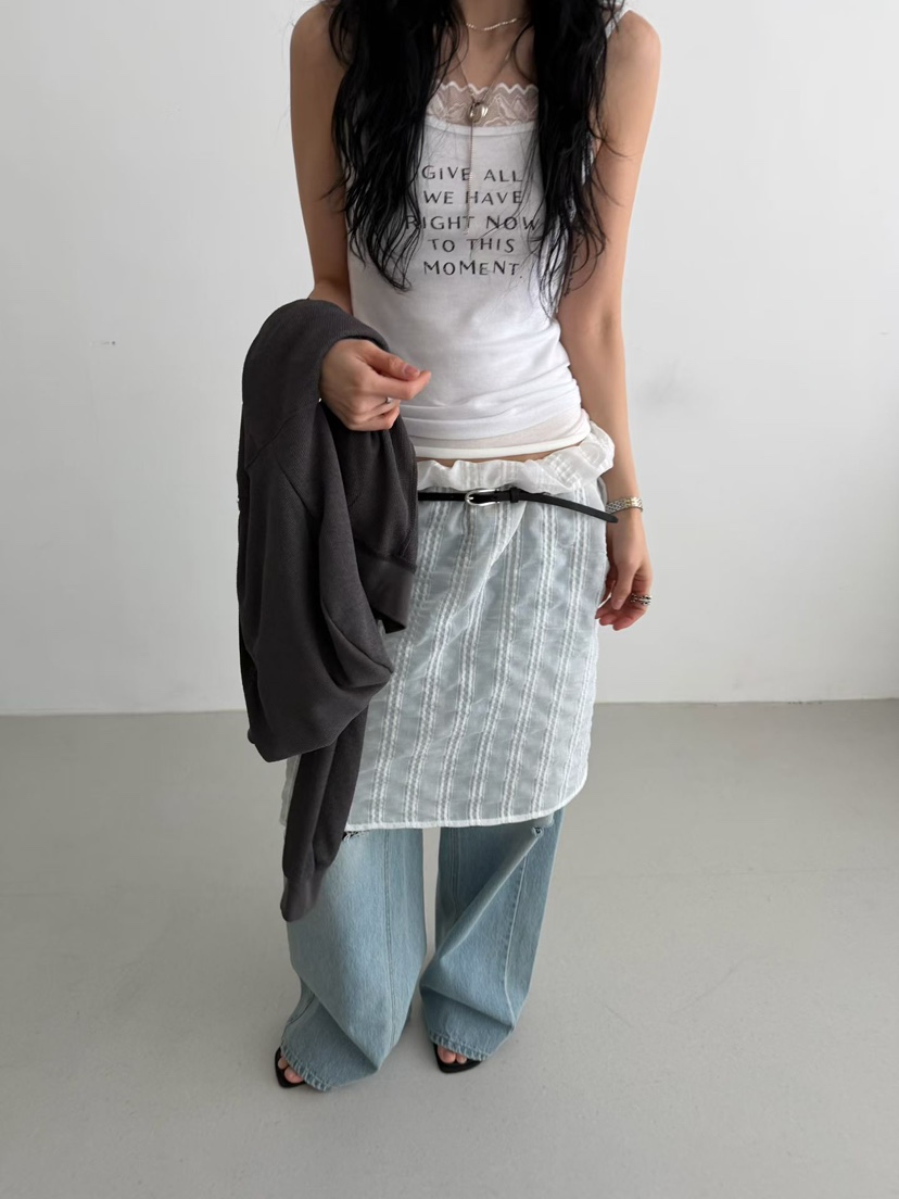 MINIMUZE韓國代購女士新品時尚推薦26春夏休閑半身裙中短裙MINIMUZE半身裙/中短裙