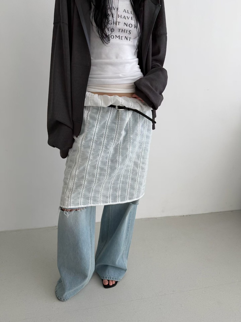 MINIMUZE韓國代購女士新品時尚推薦26春夏休閑半身裙中短裙MINIMUZE半身裙/中短裙