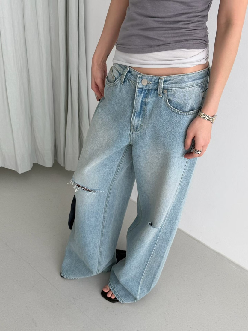 MINIMUZE韓國東大門代購女裝新品推薦時尚熱賣休閑牛仔褲MINIMUZE牛仔褲