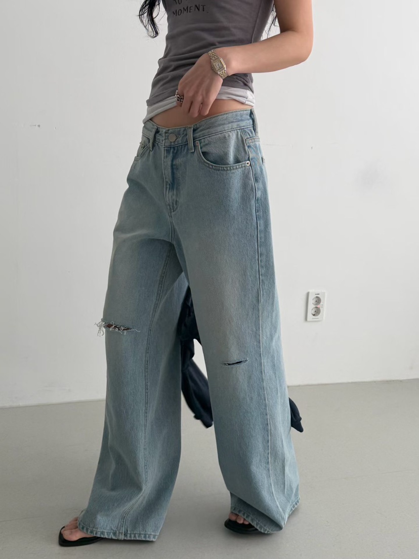 MINIMUZE韓國東大門代購女裝新品推薦時尚熱賣休閑牛仔褲MINIMUZE牛仔褲