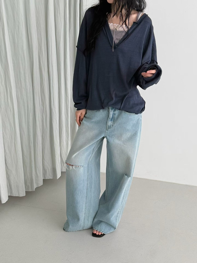 MINIMUZE韓國東大門代購女裝新品推薦時尚熱賣休閑牛仔褲MINIMUZE牛仔褲