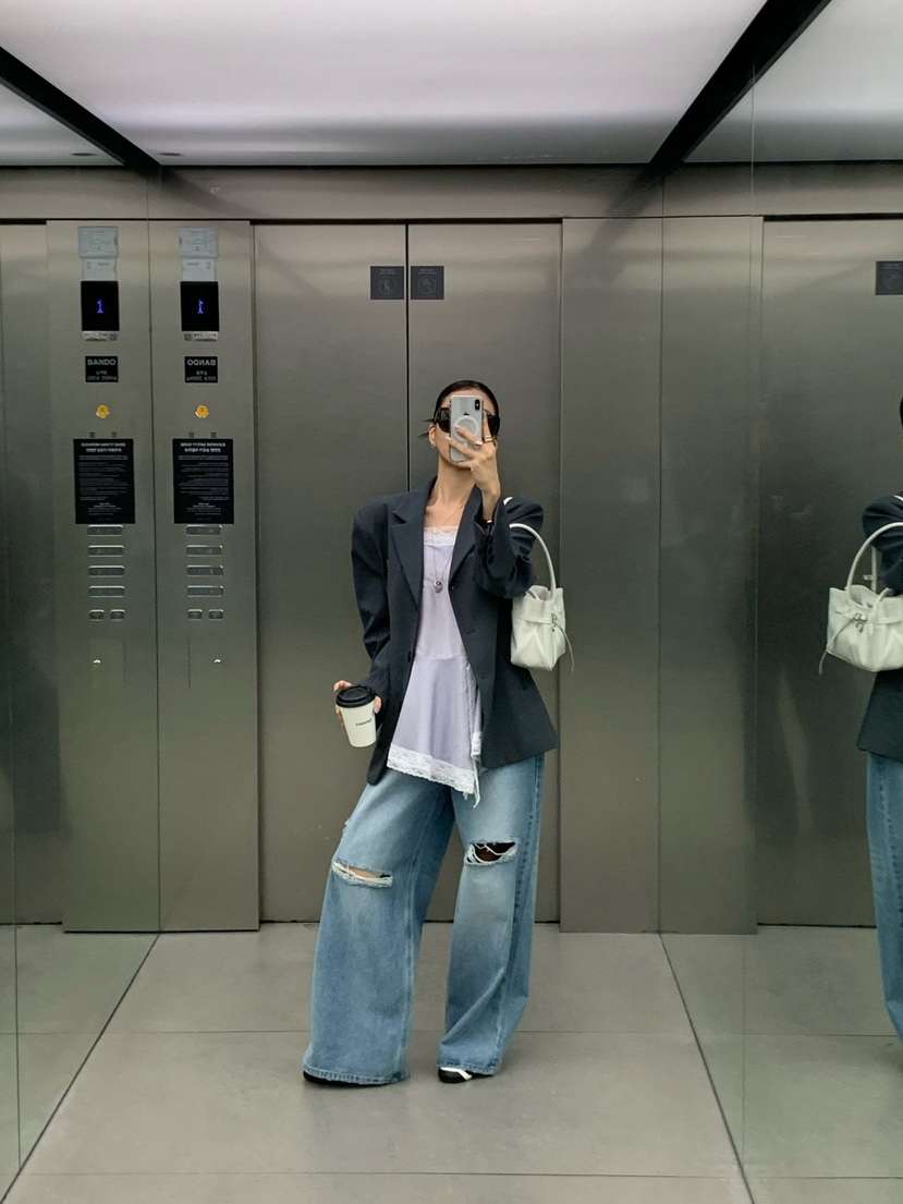 REVE CITE-L韓國直郵實拍女士新款時尚人氣休閑推薦牛仔褲REVE CITE-L牛仔褲