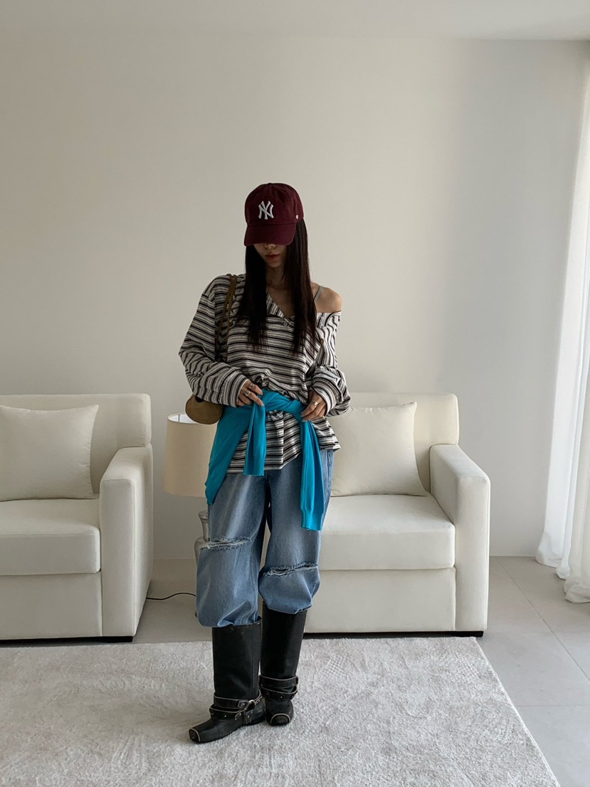 REVE CITE-L韓國直郵實拍女士新款時尚人氣休閑推薦牛仔褲REVE CITE-L牛仔褲