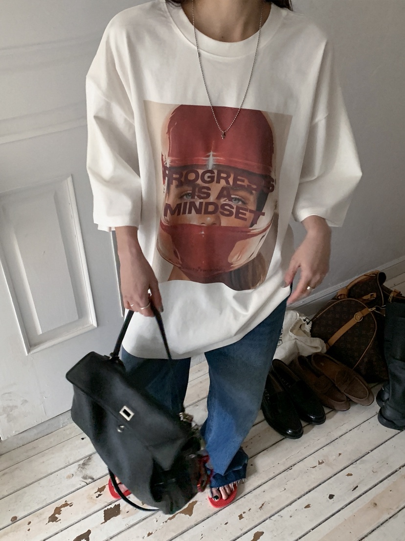 OURWAVE/OUR ROOM韓國直郵實拍女裝新款26春夏熱賣T恤雙面Our Wave/Our RoomT恤