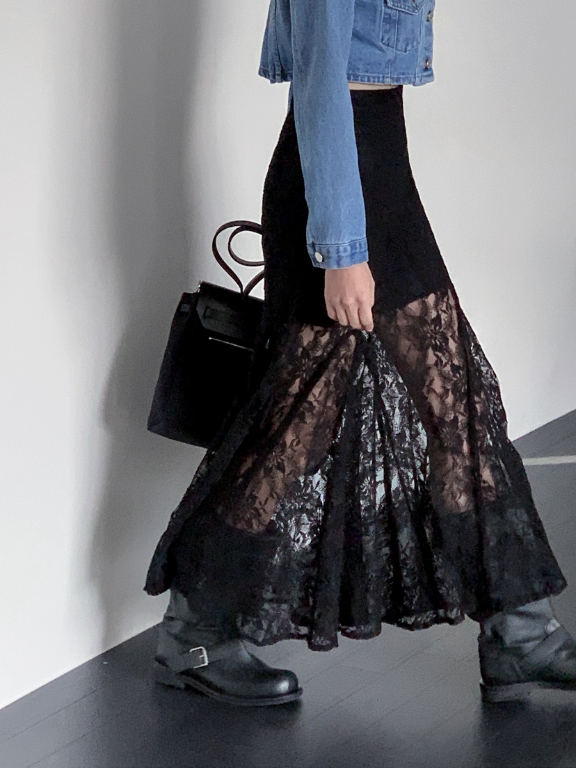 VERANDA韓國直郵女士新品時尚休閑熱賣推薦人氣26春夏長裙蕾絲VERANDA長裙