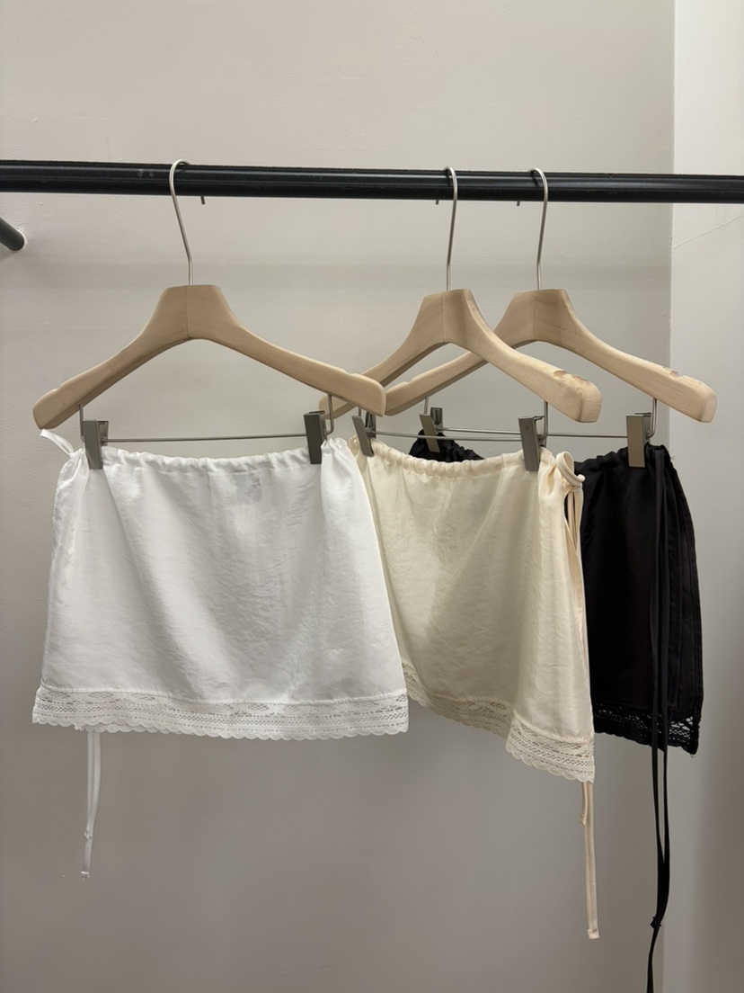 JADEMARKET韓國直郵女裝新款休閑推薦26春夏短裙蕾絲緞面JADE MARKET短裙