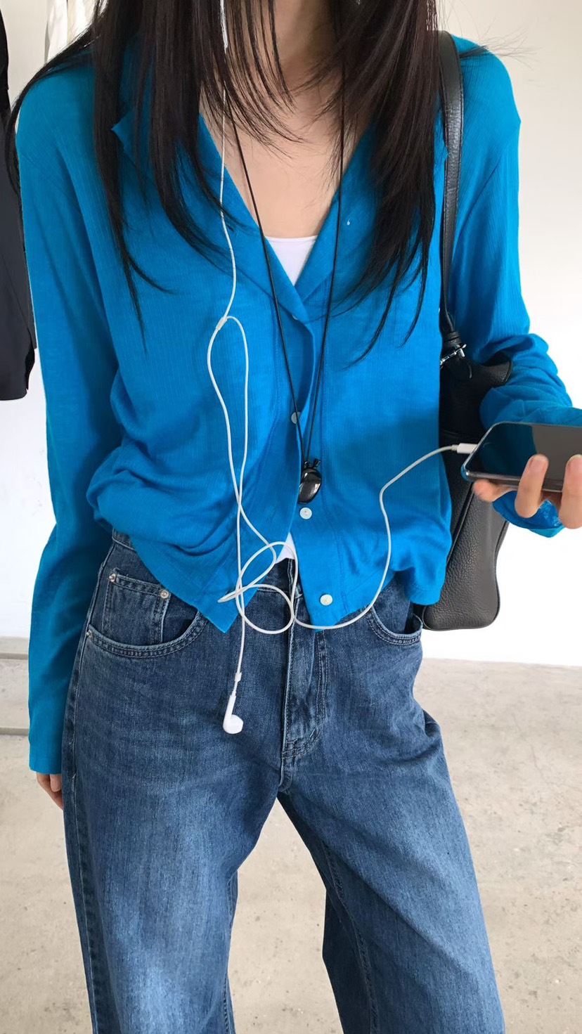 OVER RICH韓國東大門直郵女裝新款推薦26春夏長袖T恤開衫OVER RICH長袖T恤