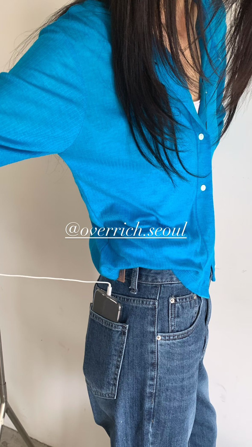 OVER RICH韓國東大門直郵女裝新款推薦26春夏長袖T恤開衫OVER RICH長袖T恤