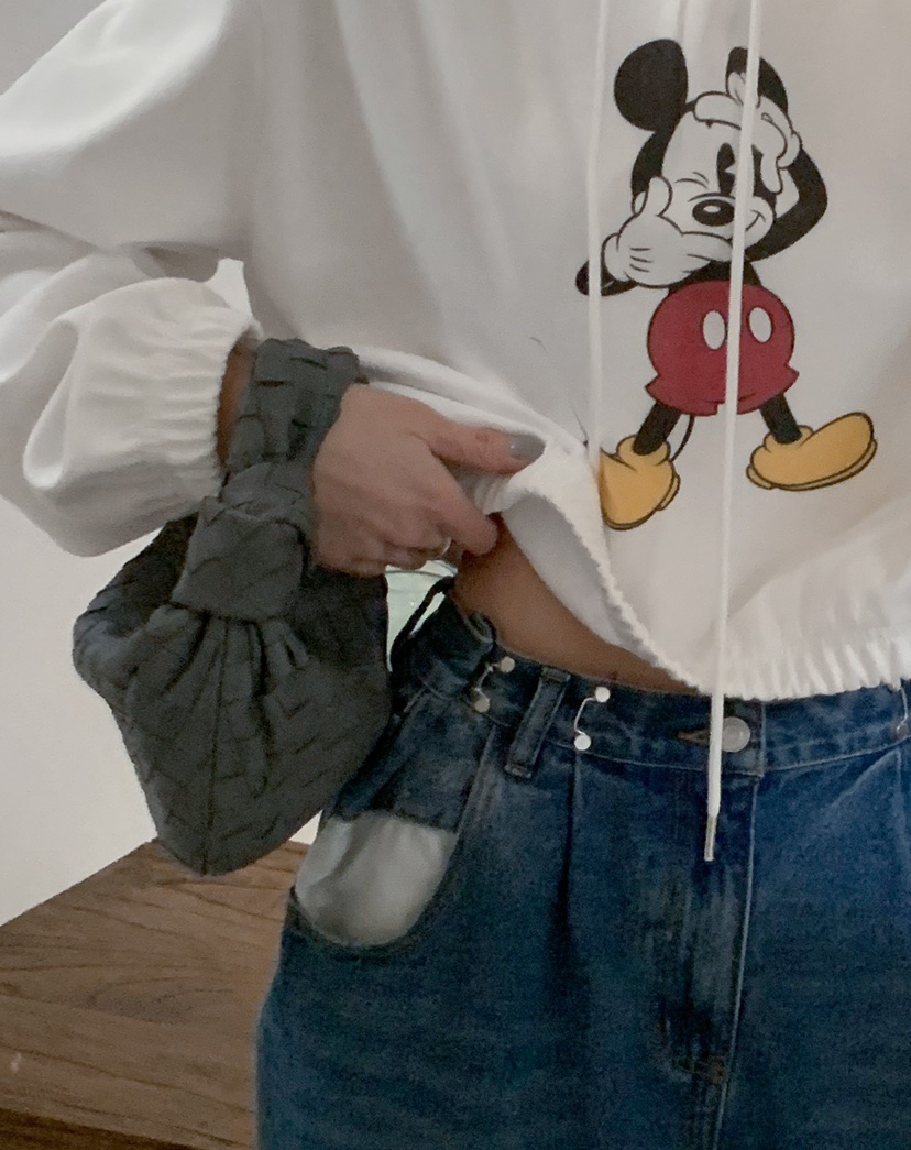 OURWAVE/OUR ROOM韓國直郵實拍女士新品休閑衛衣連帽衫短款Our Wave/Our Room衛衣