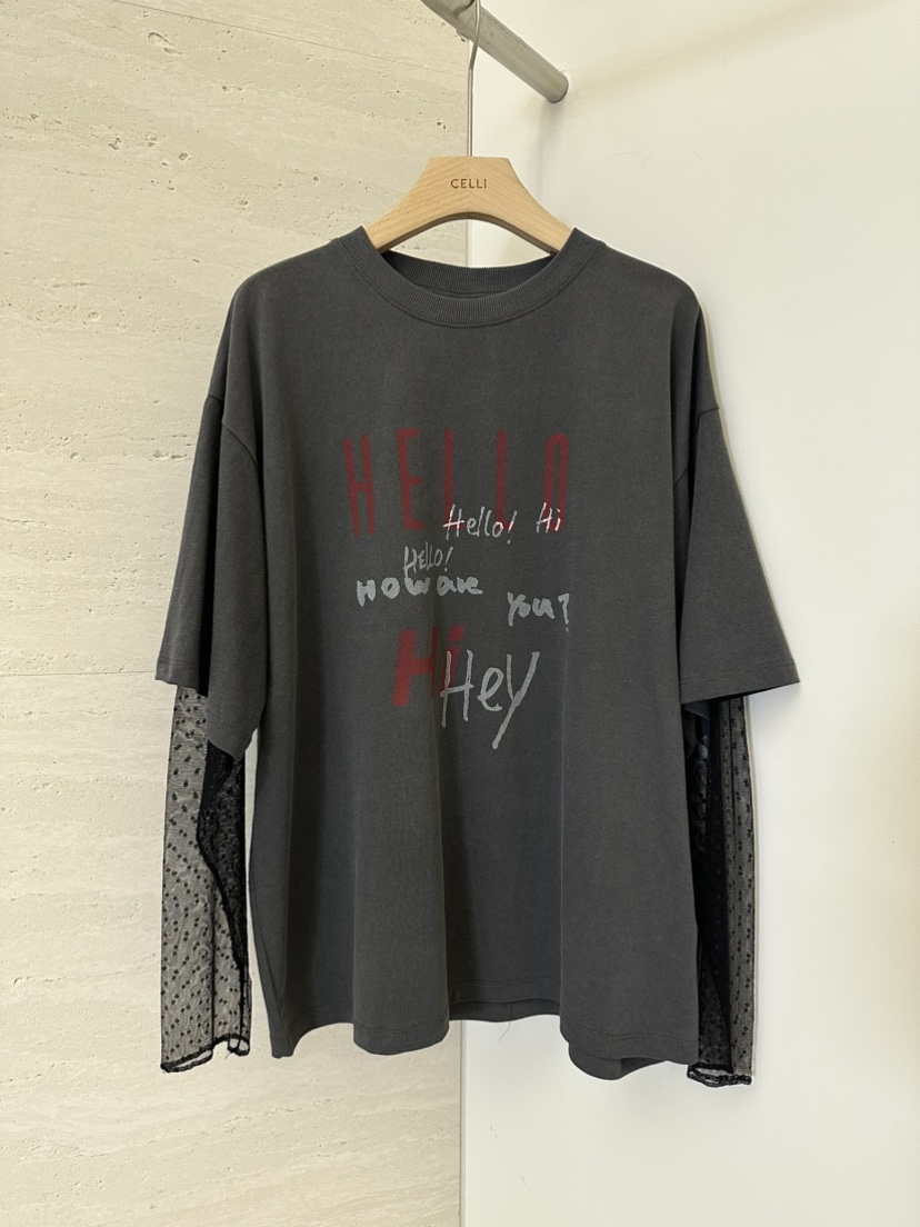 CELLI韓國代購女士新款時尚推薦職業熱賣人氣長袖T恤網眼CELLI長袖T恤圖色1