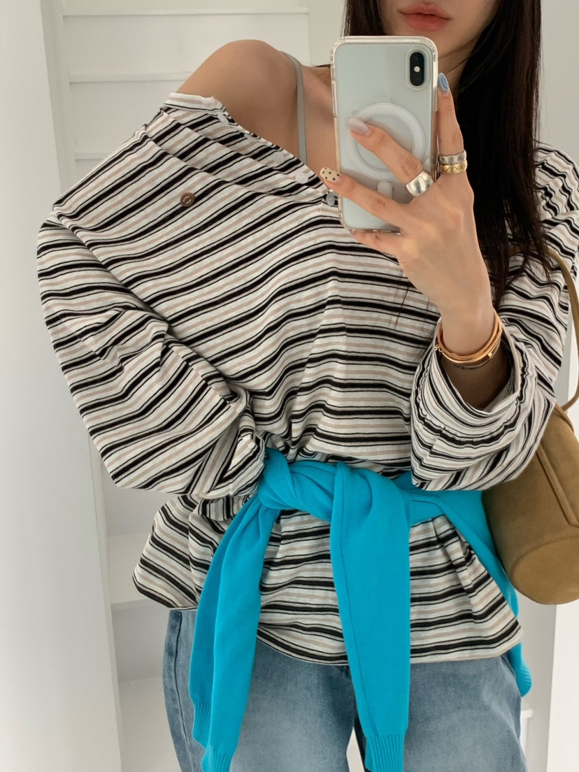 REVE CITE-L韓國東大門代購女裝新款推薦熱賣26春夏長袖T恤REVE CITE-L長袖T恤圖色1