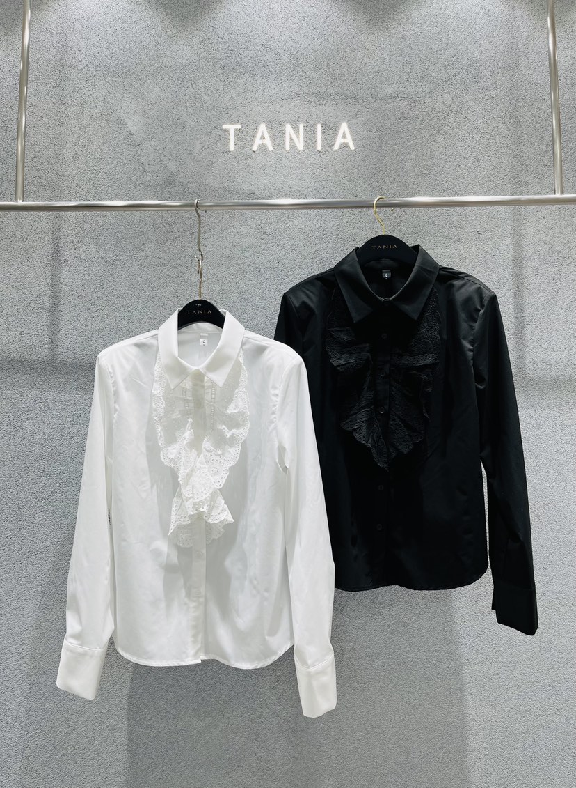 TANIA韓國東大門代購女裝新品人氣職業推薦襯衫蕾絲衫荷葉邊TANIA襯衫/蕾絲衫