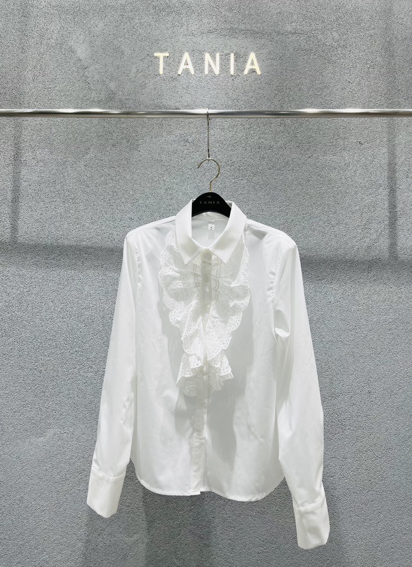 TANIA韓國東大門代購女裝新品人氣職業推薦襯衫蕾絲衫荷葉邊TANIA襯衫/蕾絲衫圖色1