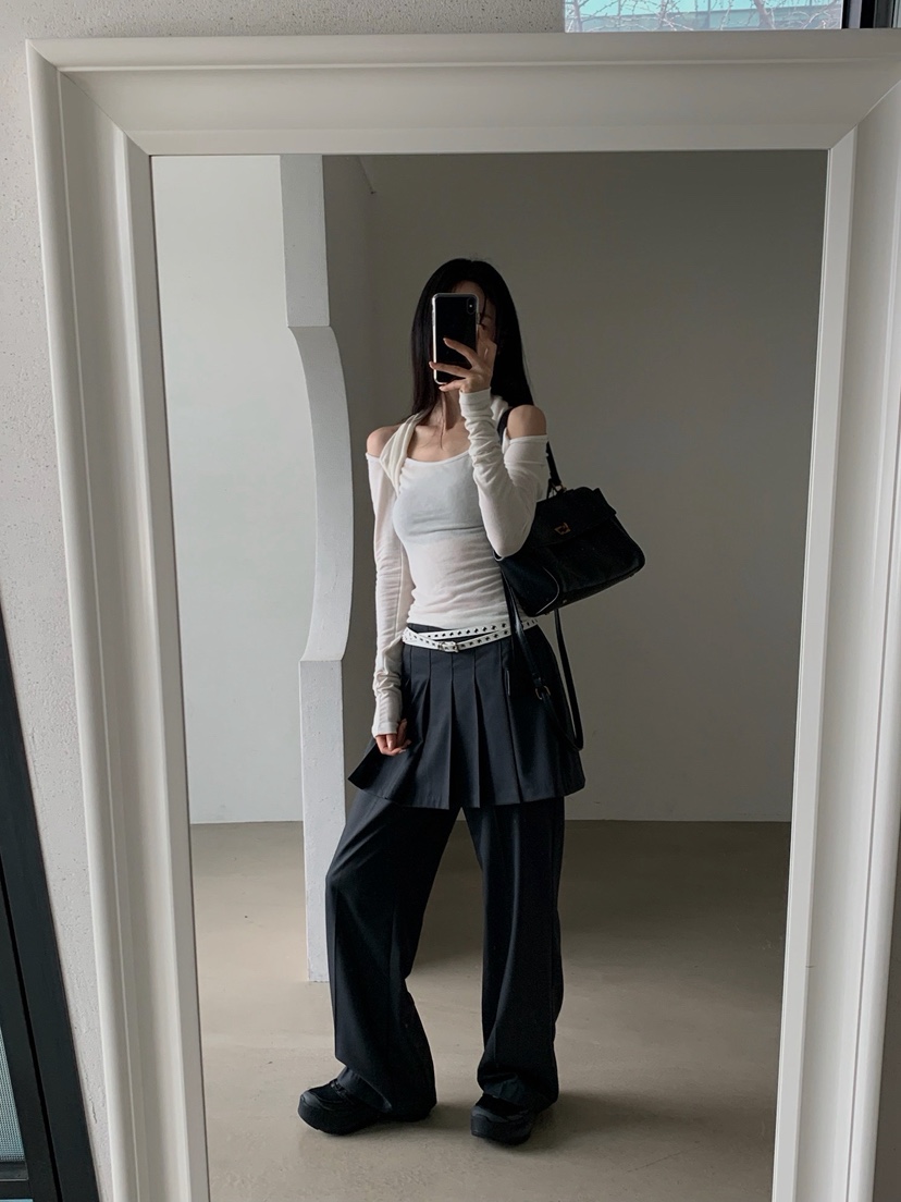 VERANDA韓國東大門代購女士新款休閑熱賣時尚裙褲百褶褶裙VERANDA裙褲