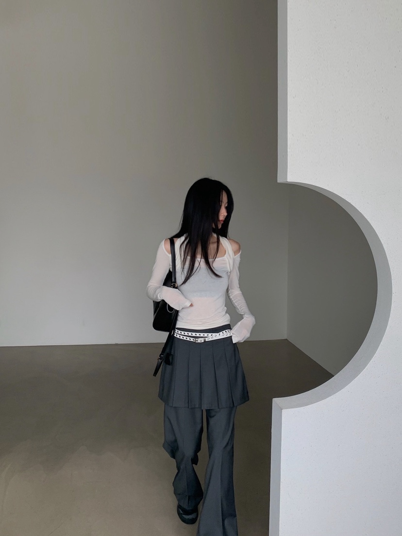 VERANDA韓國東大門代購女士新款休閑熱賣時尚裙褲百褶褶裙VERANDA裙褲