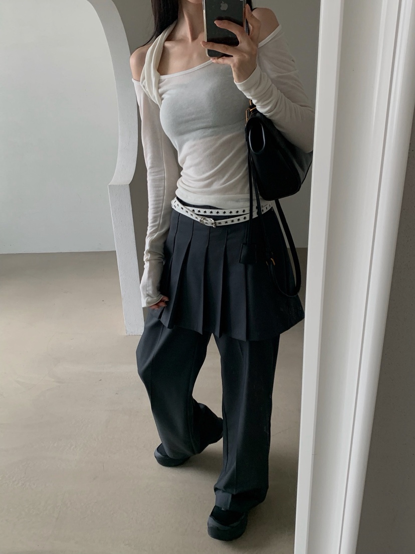 VERANDA韓國東大門代購女士新款休閑熱賣時尚裙褲百褶褶裙VERANDA裙褲