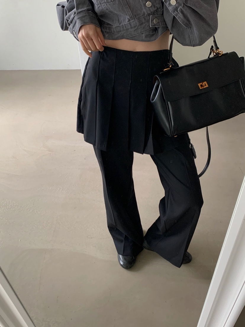 VERANDA韓國東大門代購女士新款休閑熱賣時尚裙褲百褶褶裙VERANDA裙褲