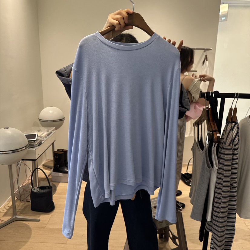 AGO韓國東大門代購女裝新款休閑推薦時尚26春夏職業長袖T恤AGO長袖T恤圖色2