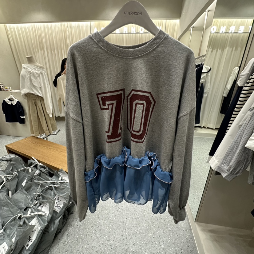 AFTERNOON韓國直郵女士新款人氣熱賣推薦休閑職業長袖T恤AFTERNOON長袖T恤圖色1