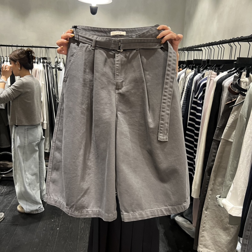 TUG韓國代購女裝新品推薦休閑職業26春夏熱賣短褲含腰帶系帶TUG短褲圖色1