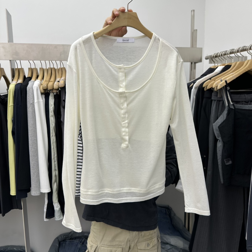 SPECIAL韓國東大門代購女裝新品休閑人氣時尚26春夏長袖T恤SPECIAL長袖T恤圖色1