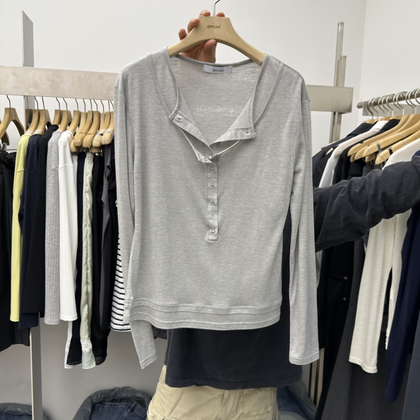 SPECIAL韓國東大門代購女裝新品休閑人氣時尚26春夏長袖T恤SPECIAL長袖T恤圖色3