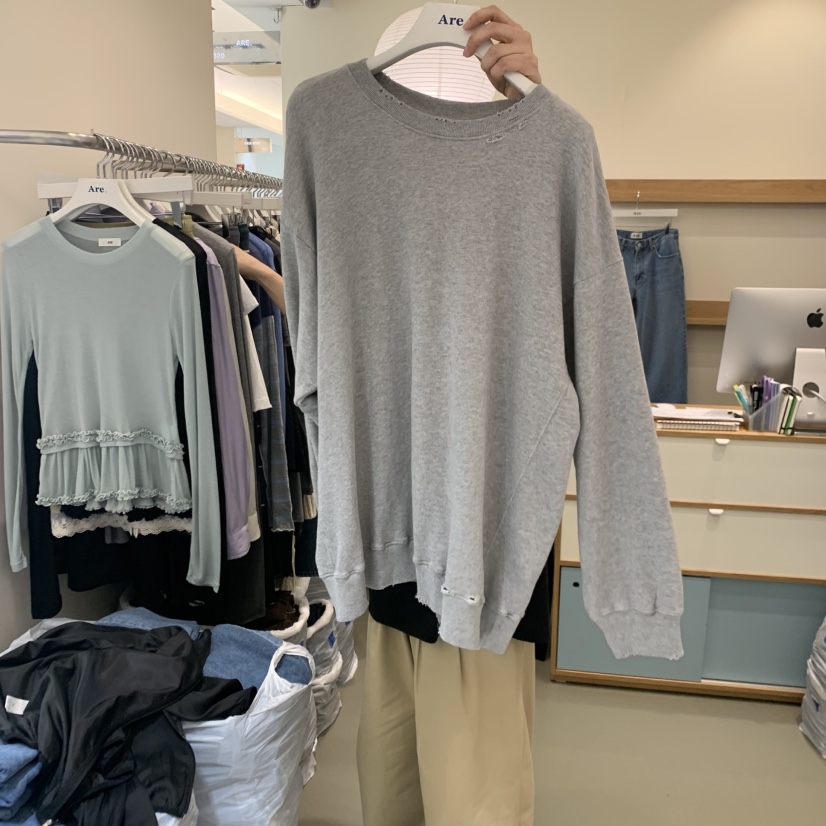 ARE韓國東大門代購女士新款人氣時尚休閑26春夏長袖T恤復古ARE YOU/ARE長袖T恤圖色2