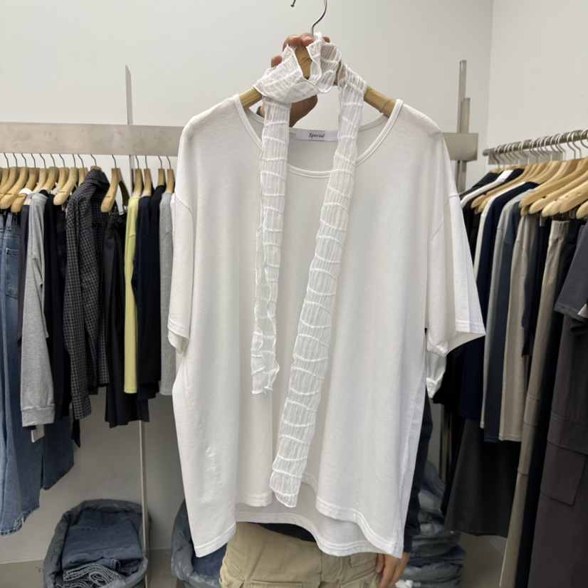 SPECIAL韓國代購女裝新款推薦人氣時尚休閑26春夏T恤含圍巾SPECIALT恤圖色1