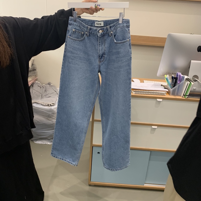 ARE韓國代購女裝新品休閑26春夏人氣熱賣時尚職業牛仔褲復古ARE YOU/ARE牛仔褲圖色1