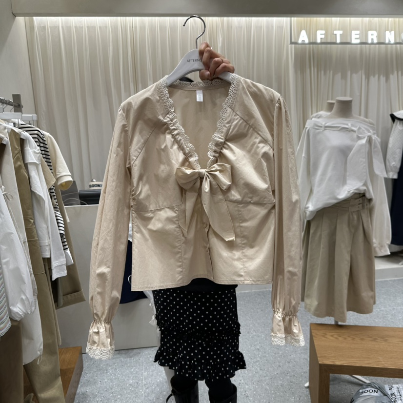 AFTERNOON韓國代購女裝新品人氣熱賣26春夏職業襯衫蕾絲衫AFTERNOON襯衫/蕾絲衫圖色2