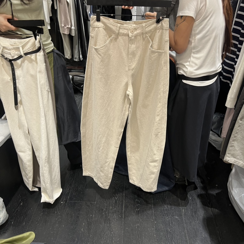 TUG韓國代購女士新品推薦休閑人氣時尚休閑褲不含腰帶亞麻TUG休閑褲圖色1