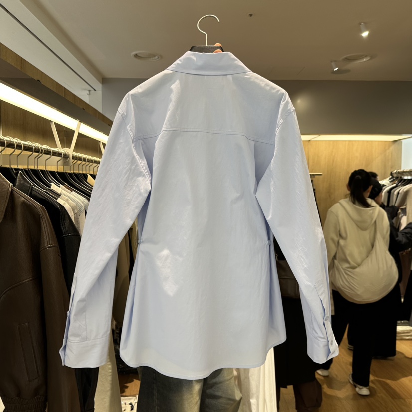 LEFANCY韓國東大門代購女裝新品26春夏時尚襯衫蕾絲衫口袋LEFANCY襯衫/蕾絲衫