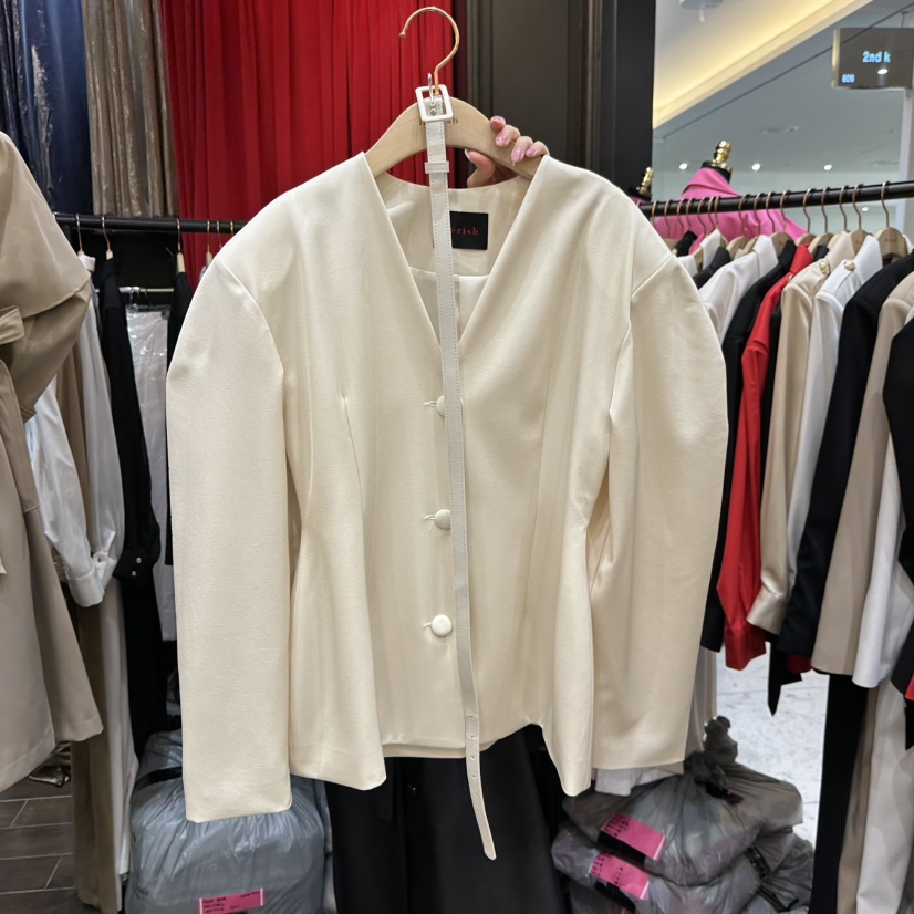 HERISH-HAUTE韓國直郵女裝新款職業26春夏襯衫蕾絲衫含腰帶HERISH-HAUTE襯衫/蕾絲衫圖色1