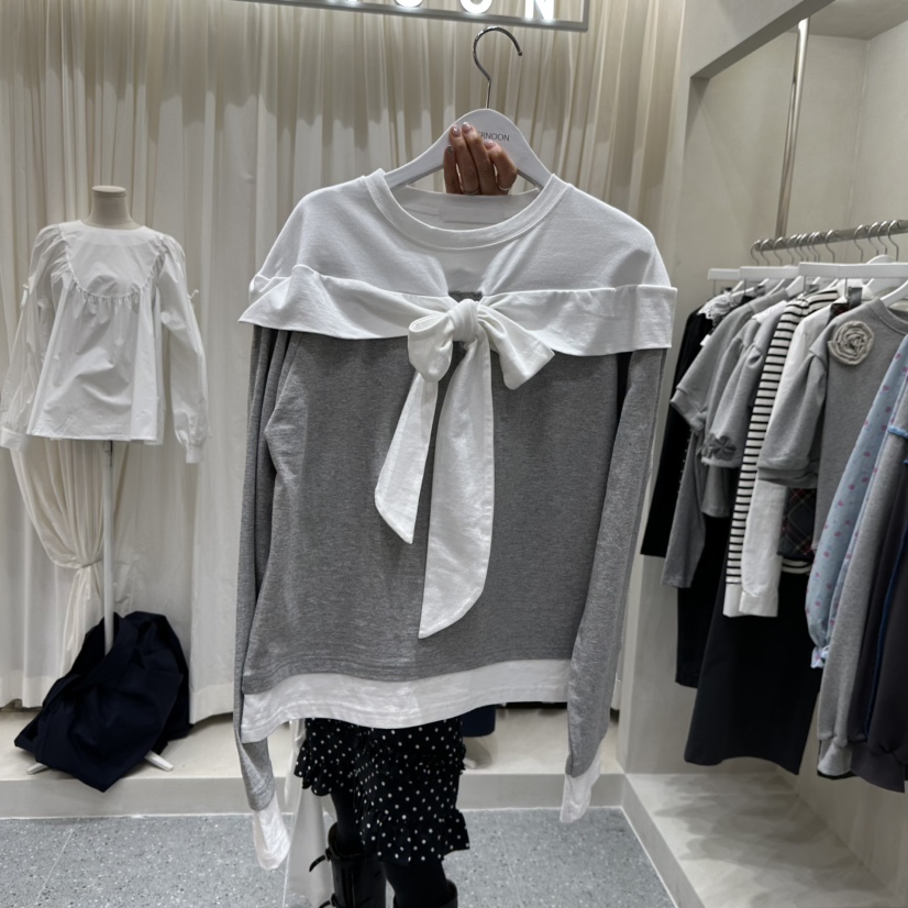 AFTERNOON韓國東大門直郵女士新款時尚人氣職業26春夏長袖T恤AFTERNOON長袖T恤圖色2