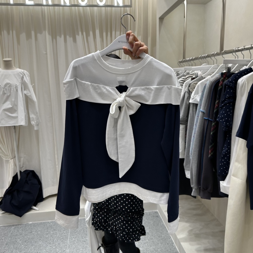AFTERNOON韓國東大門直郵女士新款時尚人氣職業26春夏長袖T恤AFTERNOON長袖T恤圖色3