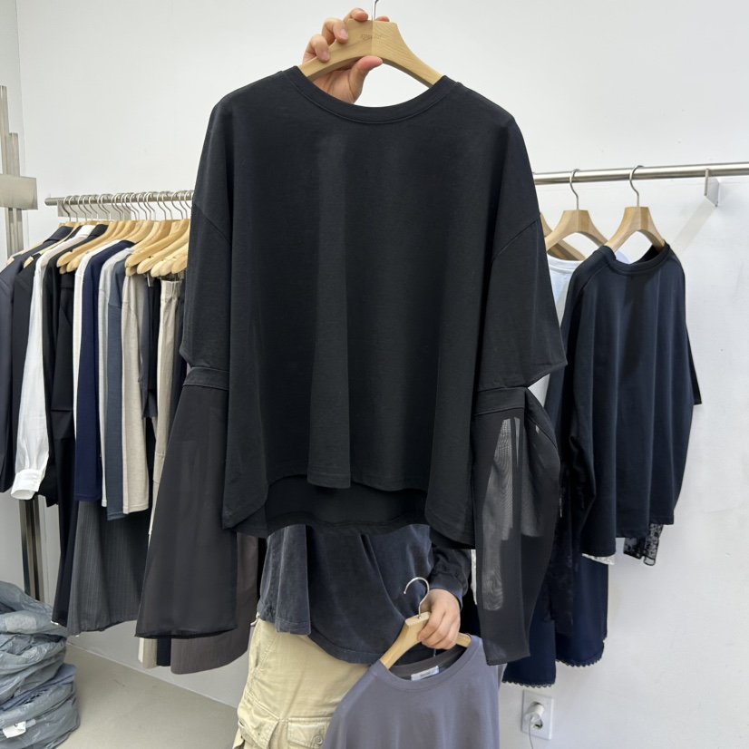 SPECIAL韓國直郵女裝新品人氣職業休閑26春夏推薦長袖T恤SPECIAL長袖T恤圖色3純黑色