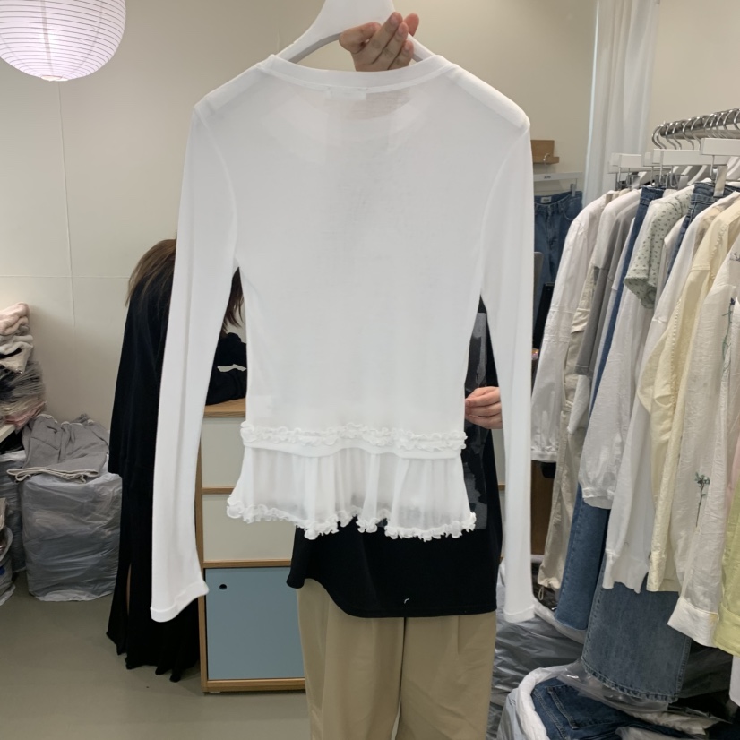 ARE韓國直郵女裝新款熱賣人氣職業休閑推薦26春夏長袖T恤天絲ARE YOU/ARE長袖T恤