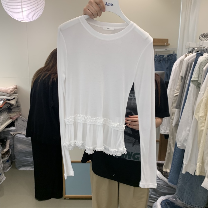 ARE韓國直郵女裝新款熱賣人氣職業休閑推薦26春夏長袖T恤天絲ARE YOU/ARE長袖T恤圖色1