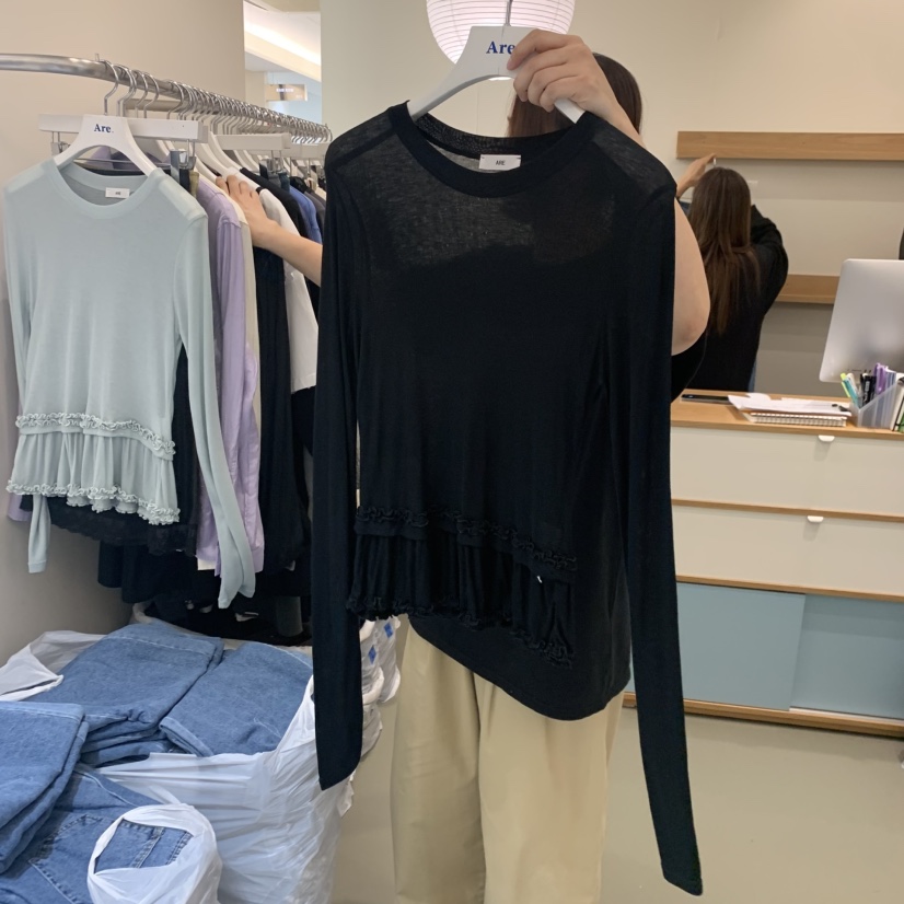ARE韓國直郵女裝新款熱賣人氣職業休閑推薦26春夏長袖T恤天絲ARE YOU/ARE長袖T恤圖色3
