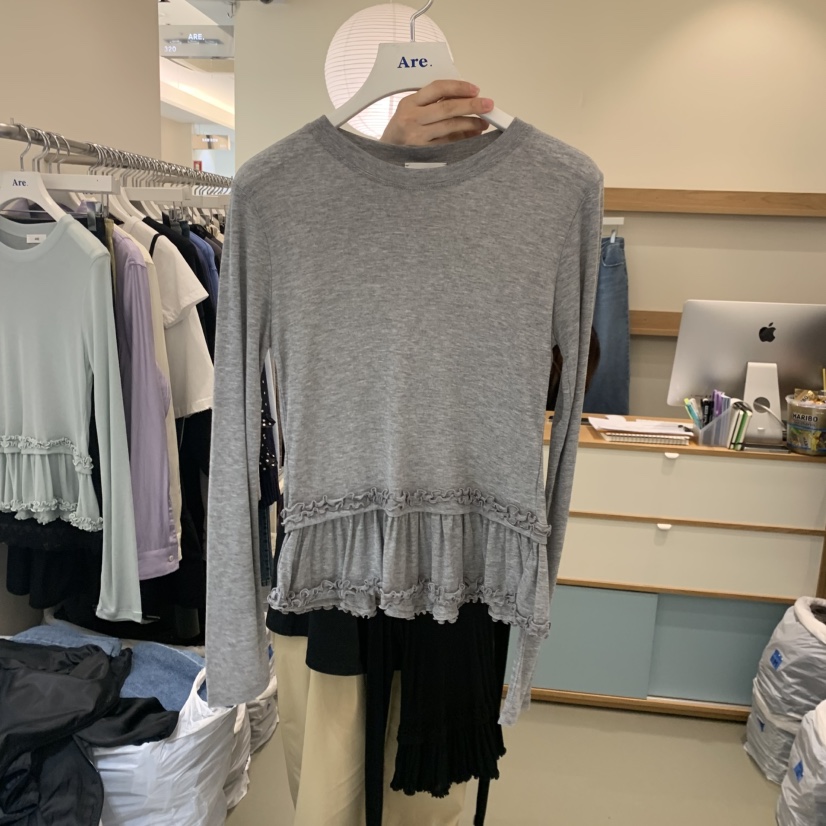ARE韓國直郵女裝新款熱賣人氣職業休閑推薦26春夏長袖T恤天絲ARE YOU/ARE長袖T恤圖色4