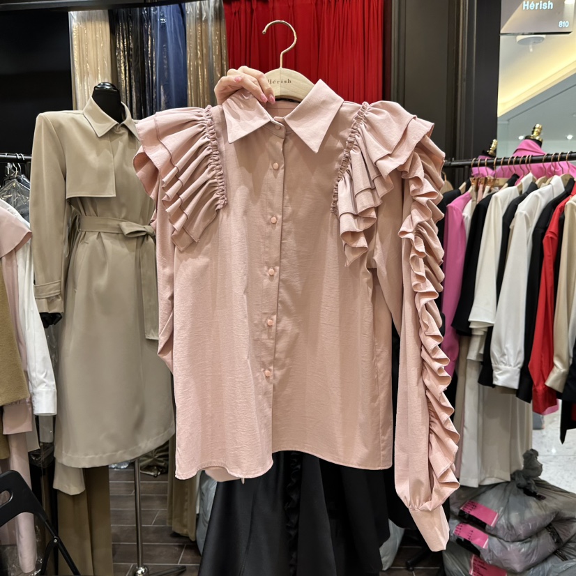 HERISH-HAUTE韓國直郵實拍女裝新品職業人氣襯衫蕾絲衫羊皮HERISH-HAUTE襯衫/蕾絲衫圖色2