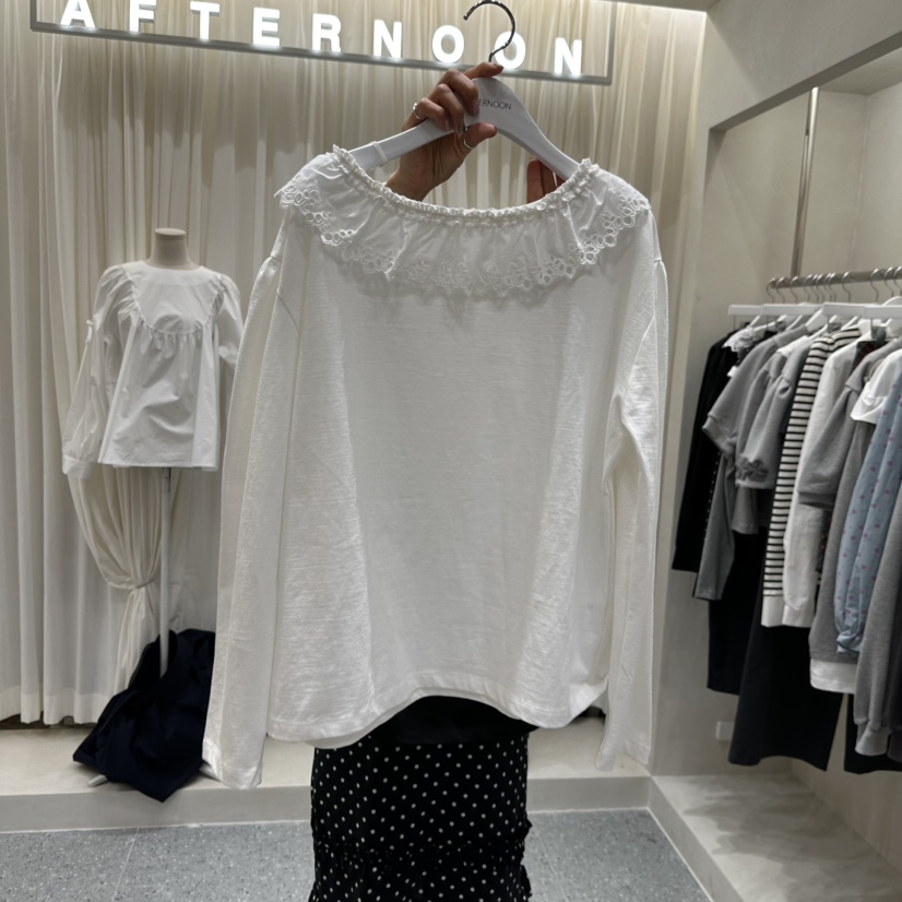 AFTERNOON韓國直郵女士新品職業時尚熱賣休閑人氣長袖T恤AFTERNOON長袖T恤圖色1