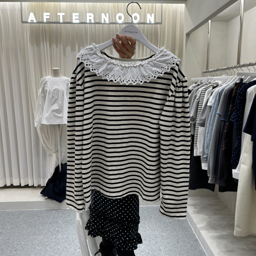 AFTERNOON韓國直郵女士新品職業時尚熱賣休閑人氣長袖T恤AFTERNOON長袖T恤圖色3