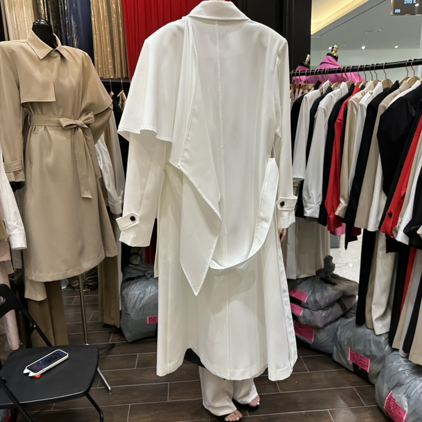 HERISH-HAUTE韓國直郵實拍女士新品職業長款風衣斗篷披肩HERISH-HAUTE長款風衣